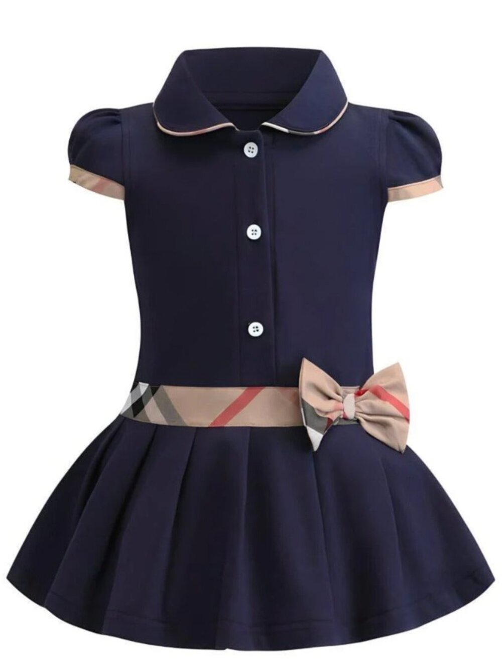 Bow Boho Dress Navy Blue | Onea for Kids